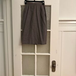 Evan Picone Gray Pleated Pencil Skirt Knee-Length Petite